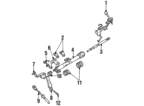1997 Ford Windstar Gear Shift Control - AT Gear Shift Assembly Diagram for F88Z-7210-AA