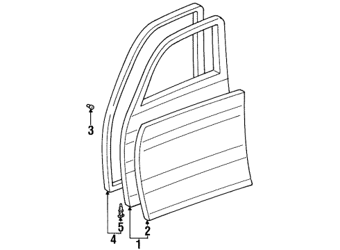 1996 Toyota Land Cruiser Front Door Door Weatherstrip Diagram for 67861-60073