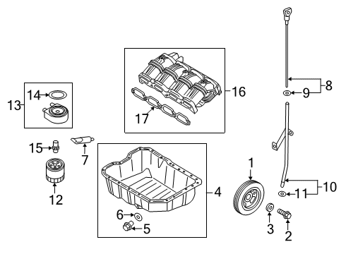 2020 Hyundai Santa Fe Filters Oil Level Gauge Rod Assembly Diagram for 26611-2GGB0