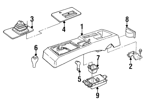 1992 Chevrolet Corsica Center Console Knob Asm-Manual Transmission Control Lever (W/O Diagram for 10126406