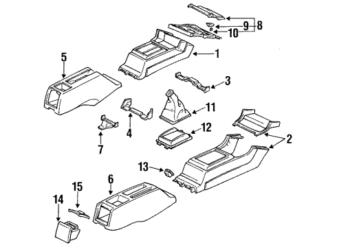 1992 Honda Accord Center Console Holder Assembly, Cup Diagram for 77230-SM4-A01