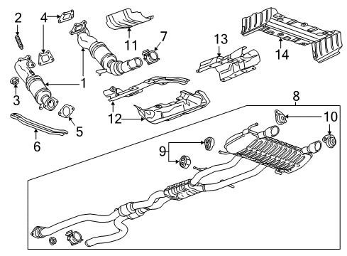 2018 Cadillac CTS Turbocharger Heat Shield Diagram for 23302227