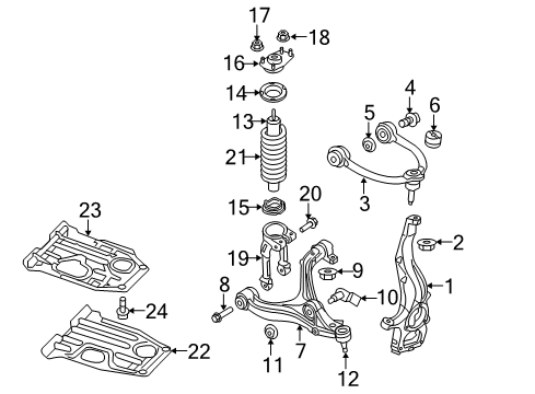 2006 Jeep Commander Front Suspension, Lower Control Arm, Upper Control Arm, Stabilizer Bar, Suspension Components Front Coil Spring Diagram for 52124208AA