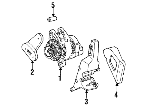 1997 Dodge Intrepid Alternator Bracket Diagram for 4573995