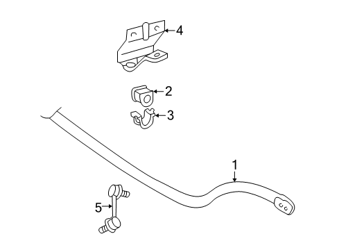 2004 Lexus IS300 Stabilizer Bar & Components - Front Bracket, Front Stabilizer, NO.1 RH Diagram for 48809-30021