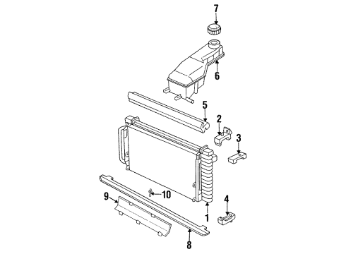 1995 Buick Skylark Radiator & Components Recovery Tank Diagram for 22639946