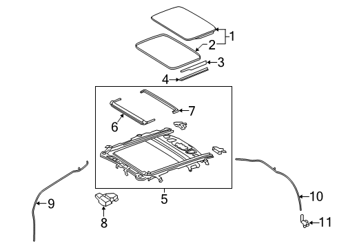 2015 Lexus NX200t Sunroof Hose Assembly, Sliding Roof Diagram for 63220-78010