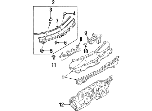 2000 Ford Escort Cowl Dash Panel Diagram for F8CZ5401610AA