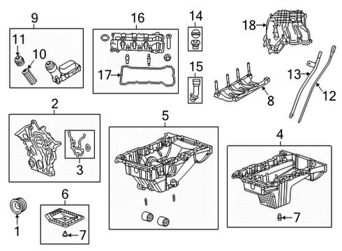 2021 Jeep Grand Cherokee L Engine Parts, Mounts, Cylinder Head & Valves, Camshaft & Timing, Oil Pan, Oil Pump, Crankshaft & Bearings, Pistons, Rings & Bearings, Variable Valve Timing Tube-Engine Oil Indicator Diagram for 68450895AA