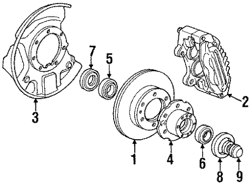 1992 Toyota 4Runner Front Brakes Grease Cap Diagram for 43514-35020