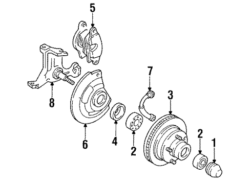 1995 Chevrolet Caprice Front Brakes Caliper Diagram for 19141351