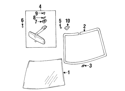 2002 Infiniti G20 Windshield Glass Screw Tapping Diagram for 08530-52012