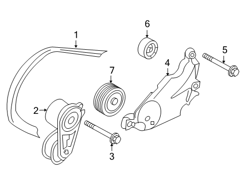 2014 Nissan 370Z Belts & Pulleys Bracket, Belt Tensioner Diagram for 11926-EY00A