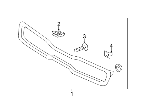 2014 Kia Soul Grille & Components Radiator Grille Assembly Diagram for 86350B2000