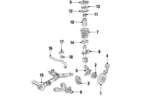 1991 Buick LeSabre Front Brakes Bumper, Front Suspension Strut Diagram for 25656136