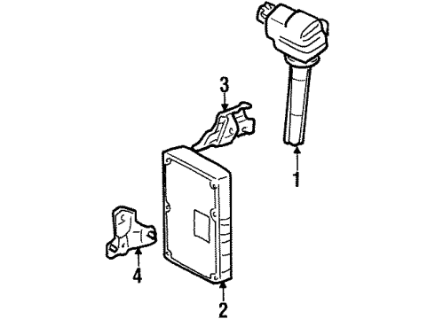 2000 Lexus LS400 Ignition System Engine Control Computer Diagram for 89661-50540