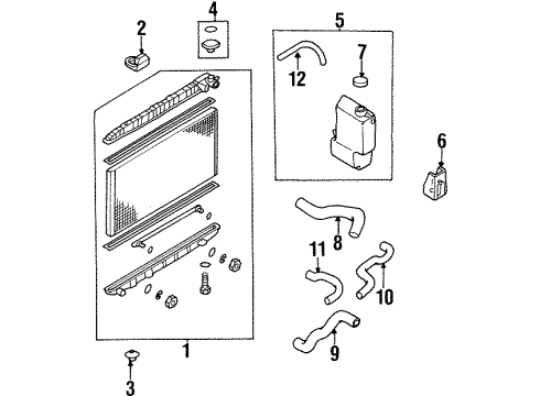 1999 Nissan Sentra Radiator & Components Hose-Reserve Tank Diagram for 21741-50A00