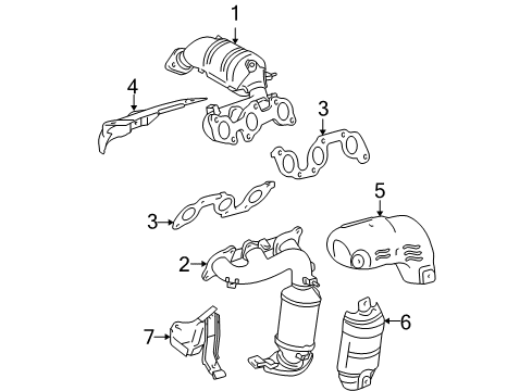 2004 Toyota Sienna Exhaust Manifold Stay Bracket Diagram for 17139-20050