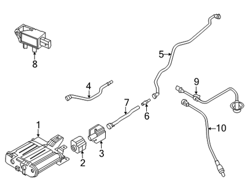 2022 Hyundai Santa Fe Emission Components CANISTER Assembly Diagram for 31420-P4850