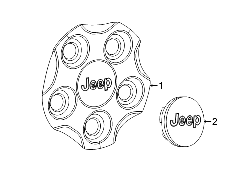 2017 Jeep Compass Wheels, Covers & Trim Wheel Center Cap Diagram for 5VL55RXFAA