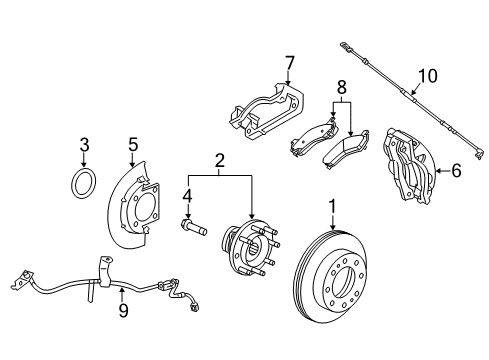 2016 Chevrolet Silverado 3500 HD Front Brakes Front Hub Diagram for 84459697