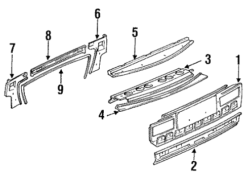 1986 Nissan Pulsar NX Rear Body Floor Re Front Diagram for 74512-01A00