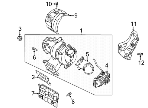 2022 Hyundai Santa Fe Turbocharger & Components Protector-Heat Diagram for 285262S301