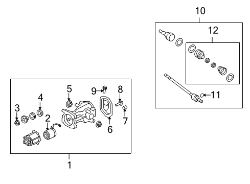 2007 Lincoln MKX Axle Components - Rear Axle Assembly Diagram for 7T4Z-4K139-A