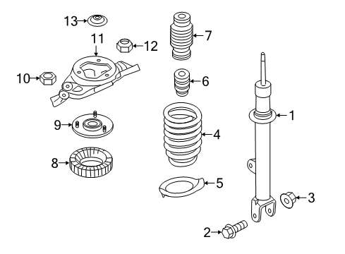 2015 Kia K900 Struts & Components - Front Flange Nut-Self Lock Diagram for 545593T000