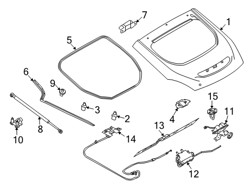 2012 Nissan 370Z Lift Gate Stay Assy-Back Door, LH Diagram for 90453-1EA1A