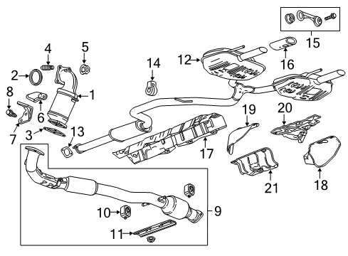 2016 Buick Regal Exhaust Components Center Pipe Diagram for 23369183