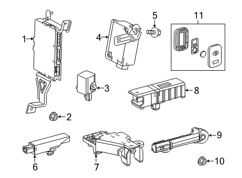 2021 Toyota Sequoia Keyless Entry Components Control Module Diagram for 89990-0C030