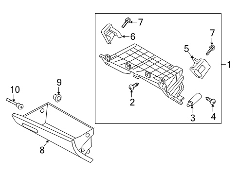 2018 Hyundai Elantra GT Glove Box Panel Assembly-Lower Crash Pad, RH Diagram for 84540-G3000-TRY
