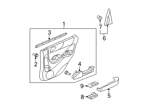 2008 Honda Fit Rear Door Weatherstrip, R. RR. Door (Inner) Diagram for 72835-SAA-003