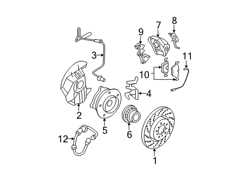 2011 BMW M3 Front Brakes Protection Plate Right Diagram for 34106762852