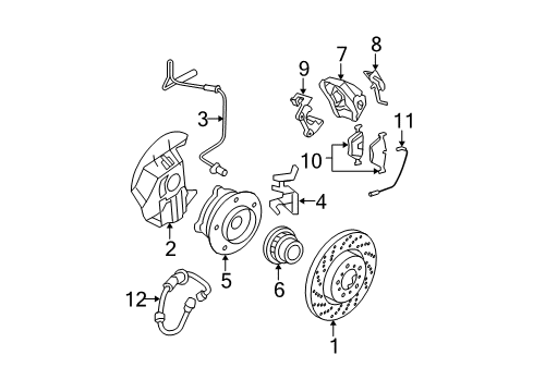 2011 BMW M3 Front Brakes Brake Hose Front Diagram for 34306790550