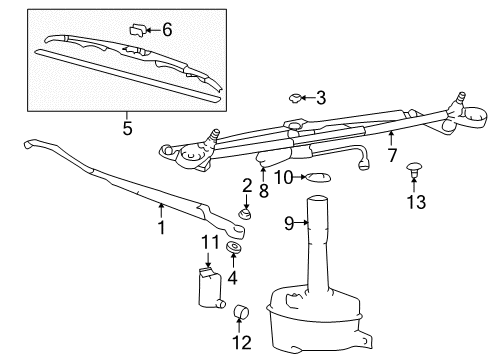 2001 Kia Optima Wiper & Washer Components Motor & Pump Assembly-Windshield Washer Diagram for 9851034000