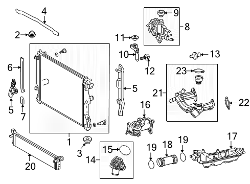 2019 Lexus LC500 Radiator & Components Knock Sensor Screw Diagram for 90105-A0120