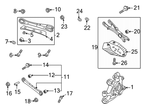 2022 Genesis G80 Rear Suspension Bolt-Flange Diagram for 577623E000