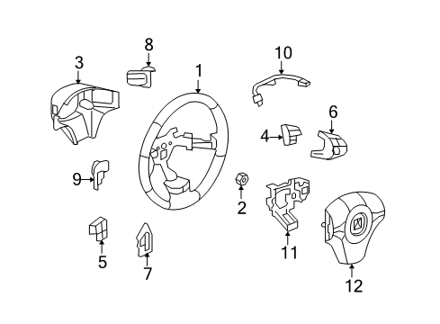 2007 Saturn Aura Steering Column & Wheel, Steering Gear & Linkage Radio Switch Diagram for 15942443