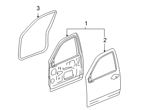 2004 Chevrolet Colorado Front Door Weatherstrip Asm-Front Side Door Diagram for 15290816