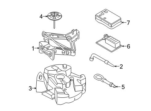 2017 Ford Fusion Jack & Components Storage Box Diagram for DS7Z-9913546-G