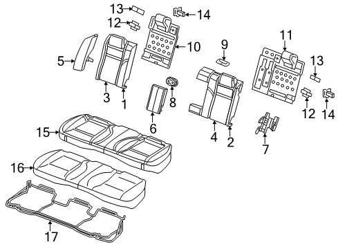 2012 Chrysler 300 Rear Seat Components Panel-Rear Seat Back Diagram for 68104422AB