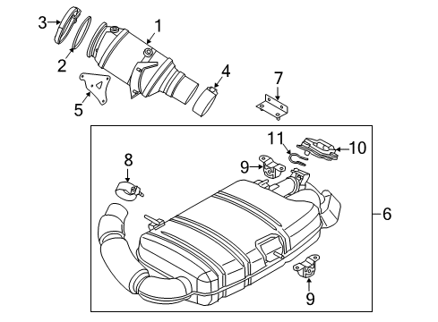 2015 BMW i8 Exhaust Components Muffler Clamp Diagram for 18308608163
