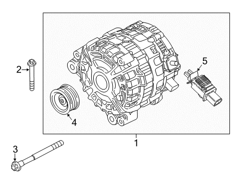 2022 BMW 530i Alternator Pulley Alternator Diagram for 12318629984