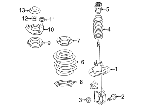 2014 Kia Sportage Struts & Components - Front Cap-Front Diagram for 54648-2S000