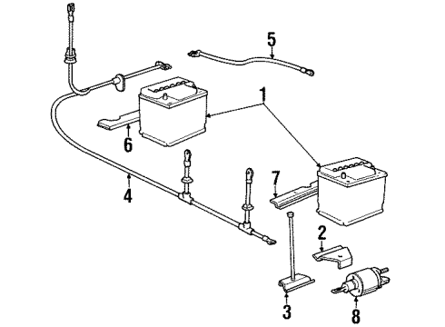 1994 BMW 850Ci Battery Plus Pole Battery Cable Diagram for 12421724692
