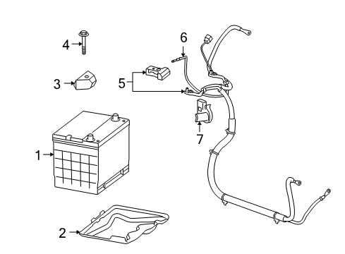 2008 Chevrolet Impala Battery Positive Cable Diagram for 19116976