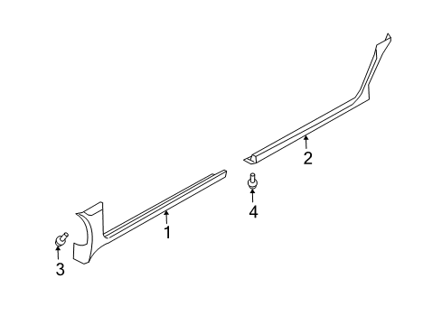 2004 Kia Sedona Exterior Trim - Pillars, Rocker & Floor FASTENER Diagram for KK37068525