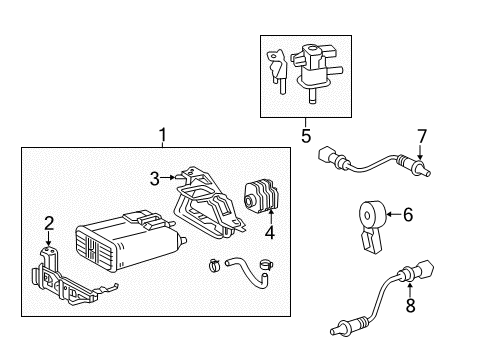 2018 Toyota RAV4 Emission Components Vapor Canister Diagram for 77740-42110